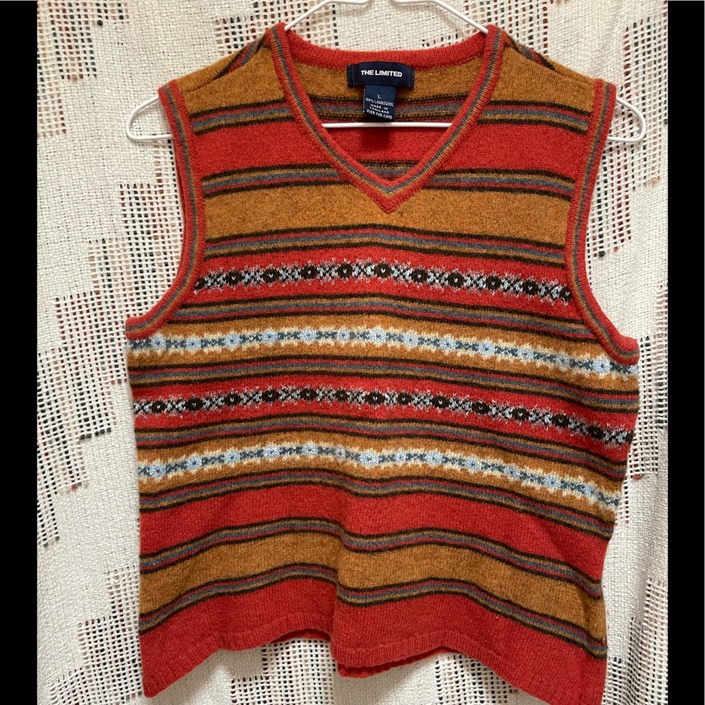 Vintage The Limited lambswool fair isle sweater knit vest